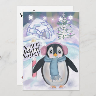 Pinguin und Iglu Northern Lights Scene