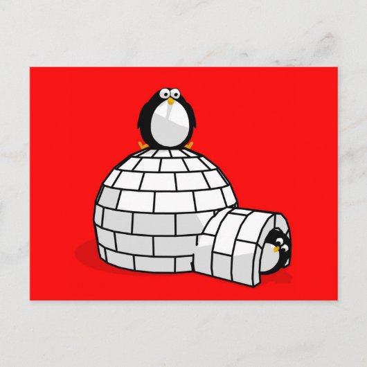 Pinguin und Iglu Postkarte (Vorderseite)