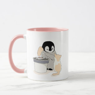 Pinguin und Katze Tasse