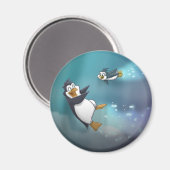 Pinguin und Kind Magnet (Vorderseite/Rückseite)