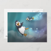 Pinguin und Kind Postkarte (Vorne/Hinten)