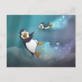 Pinguin und Kind Postkarte (Vorderseite)