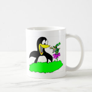 Pinguin und Leprechaun Kaffeetasse