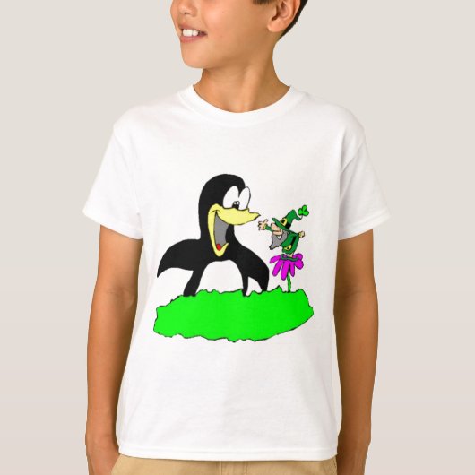 Pinguin und Leprechaun Kinder T-Shirt (Vorderseite)