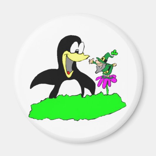 Pinguin und Leprechaun Magnet (Vorne)