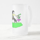 Pinguin und Leprechaun Mattglas Bierglas (VorderseiteRechts)