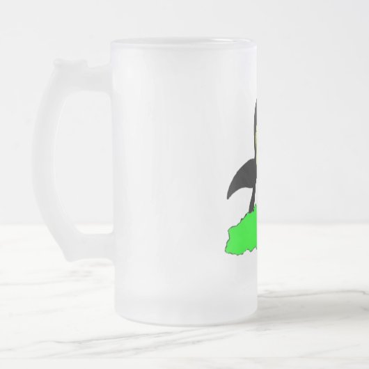 Pinguin und Leprechaun Mattglas Bierglas (Links)
