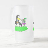 Pinguin und Leprechaun Mattglas Bierglas (Vorderseite Links)
