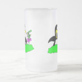 Pinguin und Leprechaun Mattglas Bierglas (Mittel)