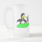 Pinguin und Leprechaun Mattglas Bierglas (Links)