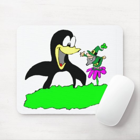Pinguin und Leprechaun Mousepad (Mit Mouse)