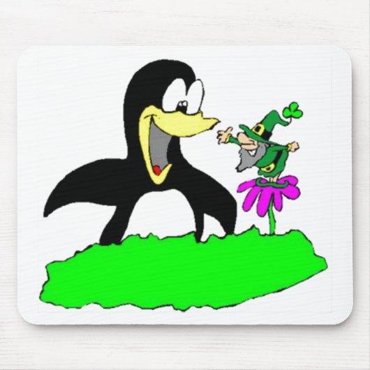 Pinguin und Leprechaun Mousepad (Vorne)