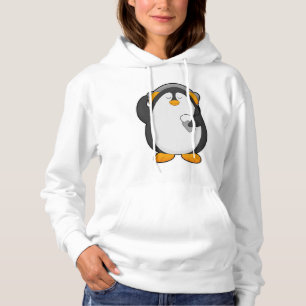 Pinguin und Mobiltelefon mit Headset Hoodie