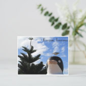 Pinguin und Möwe Postkarte (Stehend Vorderseite)