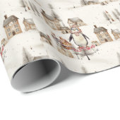 Pinguin und Nutcracker Village Geschenkpapier (Rolleneckpunkt)