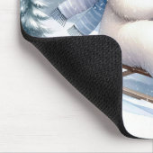 Pinguin und Polar Bear auf Schlitten Mousepad (Ecke)