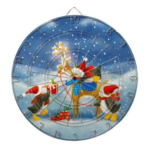 Pinguin und Reindeer Dartscheibe (vorne)
