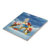 Pinguin und Reindeer Fliese (Seite)