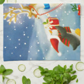 Pinguin und Reindeer Handtuch (Gefaltet)