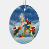 Pinguin und Reindeer Keramikornament (Rechts)