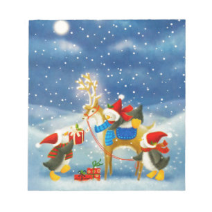Pinguin und Reindeer Notizblock