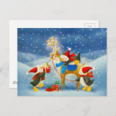 Pinguin und Reindeer Postkarte (Vorne/Hinten)