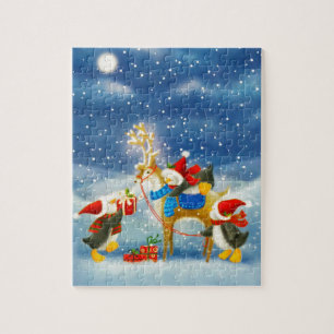 Pinguin und Reindeer Puzzle