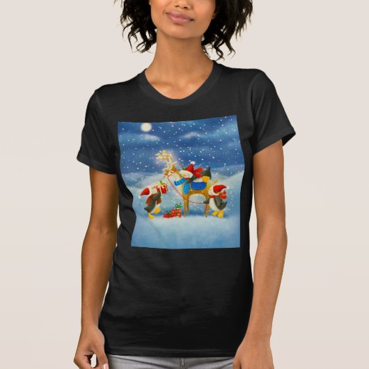 Pinguin und Reindeer T-Shirt (Vorderseite)