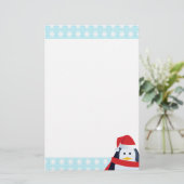 Pinguin und Schneeflocken Briefpapier (Stehend Vorderseite)