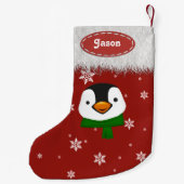 Pinguin und Schneeflocken - Weihnachts-Strumpf Kleiner Weihnachtsstrumpf (Rückseite)