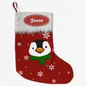 Pinguin und Schneeflocken - Weihnachts-Strumpf Kleiner Weihnachtsstrumpf (Vorderseite)