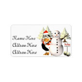 Pinguin und Snowman Address Labels Adressaufkleber (Vorne)