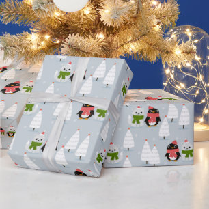 Pinguin- und Snowmenwrapping Paper Geschenkpapier