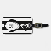 Pinguin und Streifen Gepäckanhänger (Vorderseite horizontal)