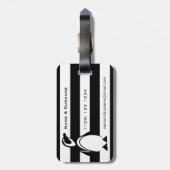 Pinguin und Streifen Gepäckanhänger (Rückseite vertikal)