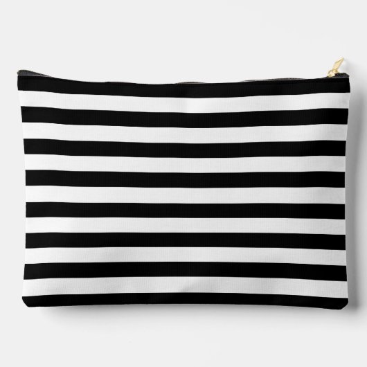 Pinguin und Streifen Mit Monogramm Zubehörtasche (Rückseite)