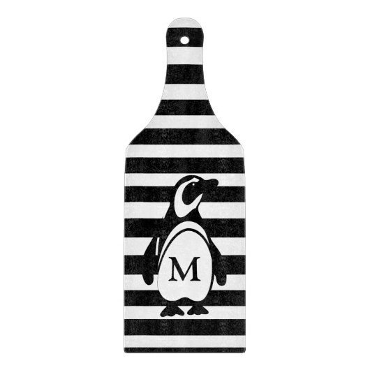 Pinguin und Streifen Schneidebrett (Vorderseite)