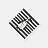 Pinguin und Streifen Serviette (Ecke)
