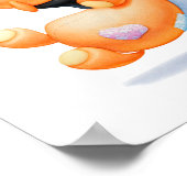 Pinguin und Teddy Bear Kinderzimmer Print Poster (Ecke)