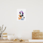 Pinguin und Teddy Bear Kinderzimmer Print Poster (Küche)