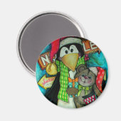 Pinguin und Teddy Pal - Urlaub Spaß Magnet (Vorderseite/Rückseite)