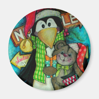 Pinguin und Teddy Pal - Urlaub Spaß Magnet