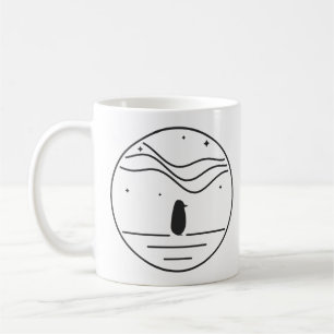 Pinguin unter Polarlichtern Minimales Abzeichen Kaffeetasse