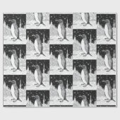 Pinguin unterm Sternenhimmel Geschenkpapier (Flach)