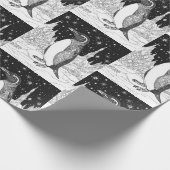 Pinguin unterm Sternenhimmel Geschenkpapier (Ecke)