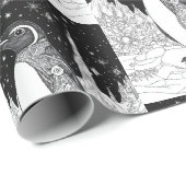 Pinguin unterm Sternenhimmel Geschenkpapier (Rolleneckpunkt)