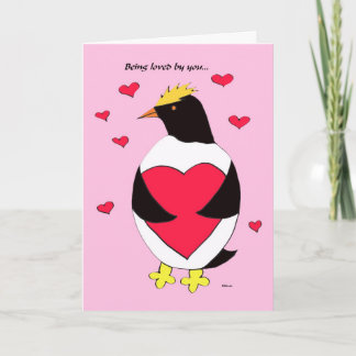 Pinguin Valentine — Cooler Herzpinguin Feiertagskarte