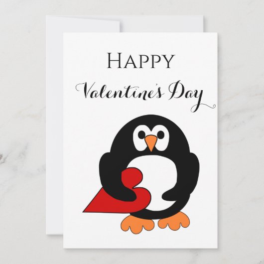 Pinguin Valentinstag Herz Feiertagskarte (Vorderseite)