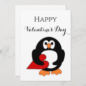 Pinguin Valentinstag Herz Feiertagskarte (Vorne/Hinten)