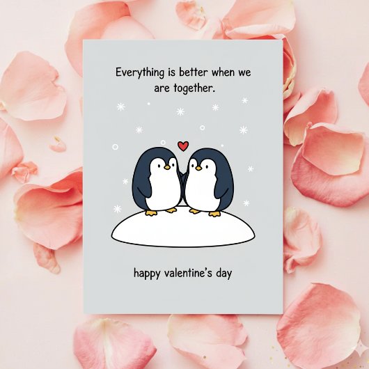 Pinguin Valentinstagskarte für ihn Feiertagskarte